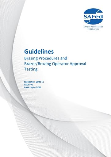 WMC 11 - Brazing Procedures and Brazer/Brazing Operator Approval Testing