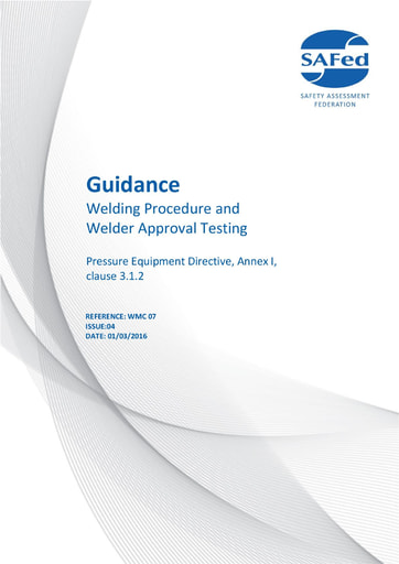 WMC 07 Issue 04 – Pressure Equipment Directive  Annex I Clause 3.1.2