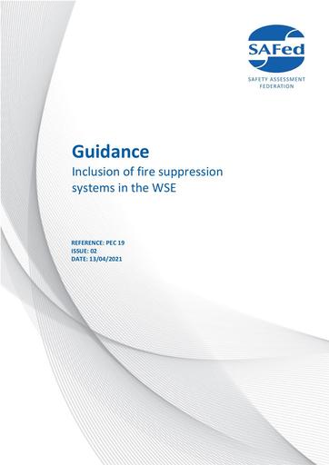 PEC19 - ISSUE 2.0 - Inclusion of fire suppression systems in the WSE