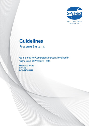 PSG21 Issue 01 - Guidelines for Competent Persons involved in witnessing of Pressure Tests