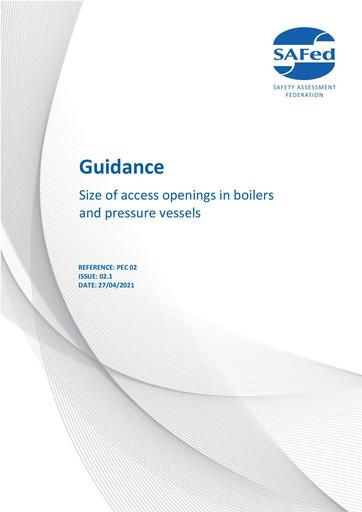 PEC02 ISSUE 2.1 - Guidance – Size of access openings in boilers and pressure vessels