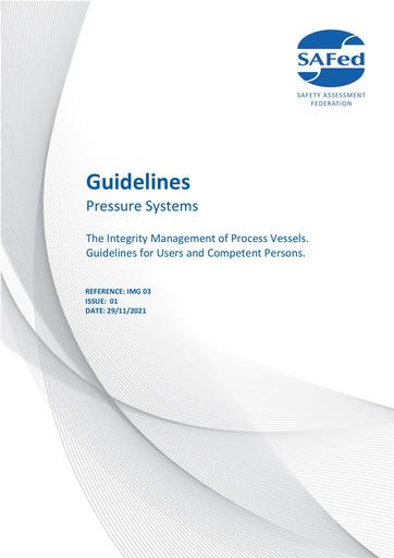IMG03 Issue 01 - The Integrity management of Process Vessels – Guidelines for Users and Competent Persons