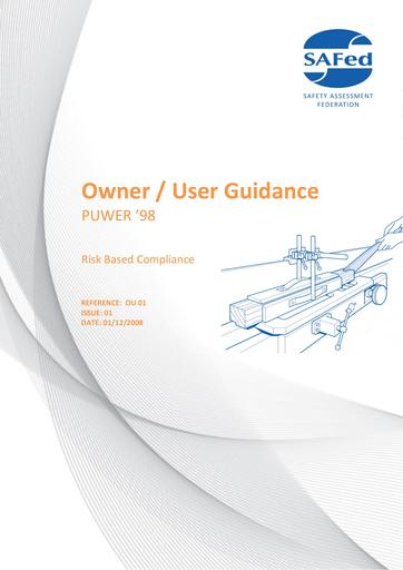 OU 01 Issue 01 - The SAFed approach to PUWER 98 – Risk-based compliance
